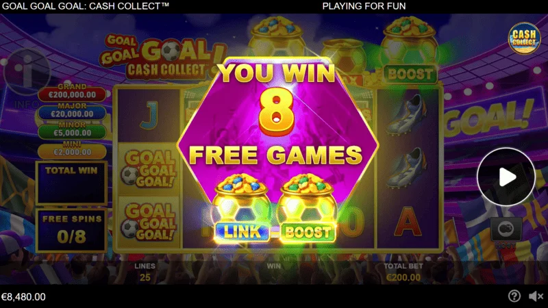 Goal Goal Goal: Cash Collect - 8 Free Games triggered