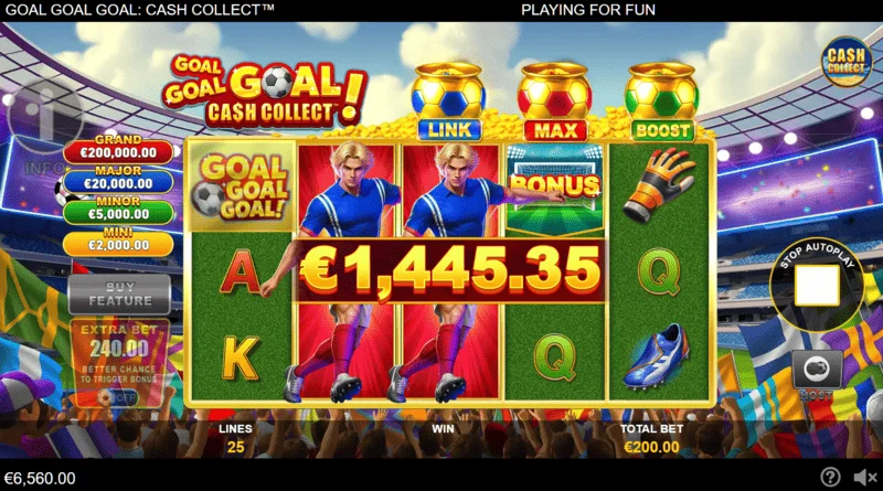Goal Goal Goal: Cash Collect - big win in the base game